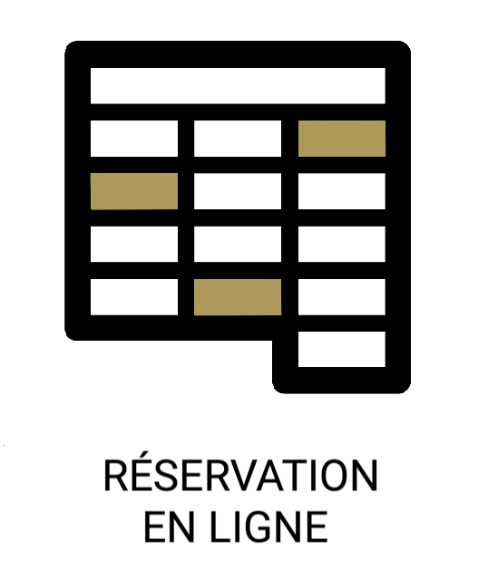 Icône de réservation en ligne.
